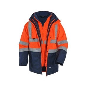 Vento Oxford Kumaş 5+1 Turuncu Lacivert Kışlık Parka (PR07)