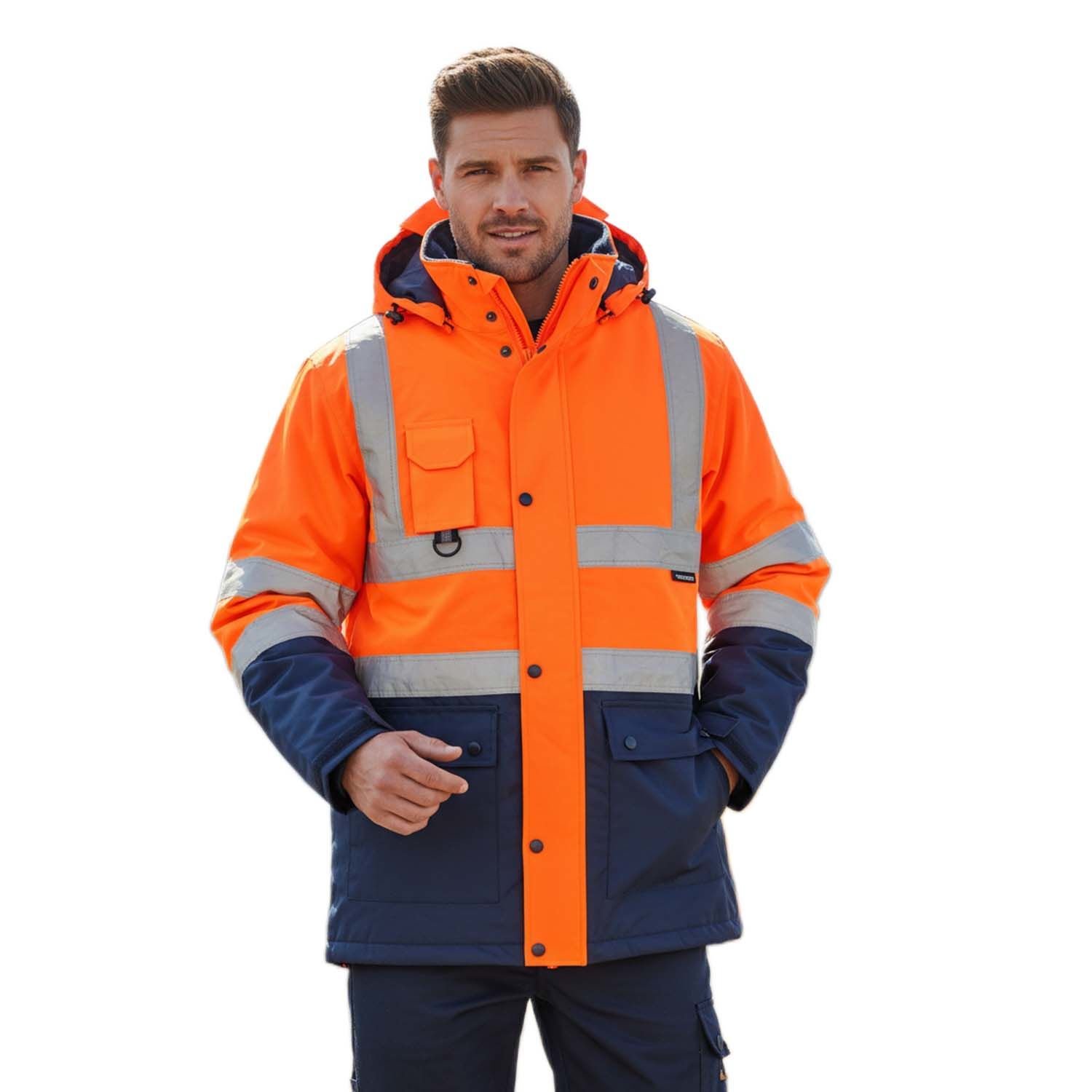 Vento Oxford Kumaş 5+1 Turuncu Lacivert Kışlık Parka (PR07)