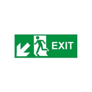 Exit Sol Aşağı Ok (Fotolümenli Levha)