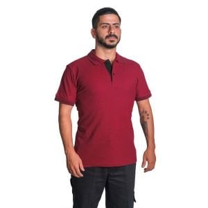 Polo Yaka Tişört Bordo (Çizgili)