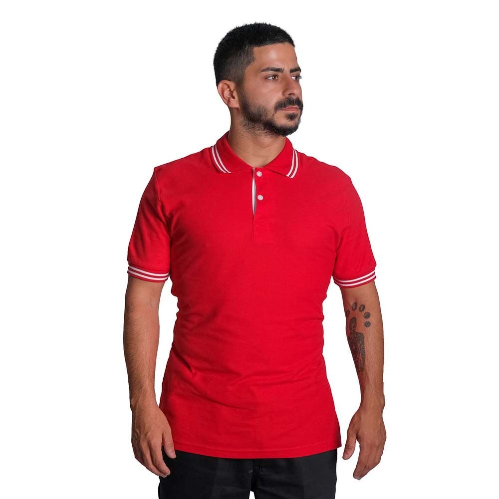 Polo Yaka Tişört Kırmızı (Çizgili)
