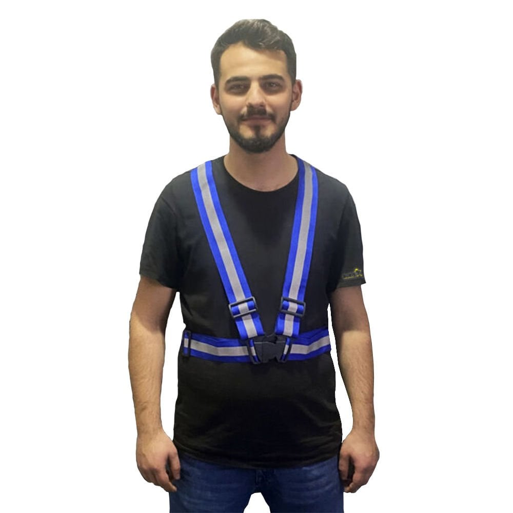Reflektörlü Pratik İkaz Yeleği Lacivert Düz