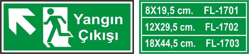 Yangın Çıkışı Sol Yukarı Ok