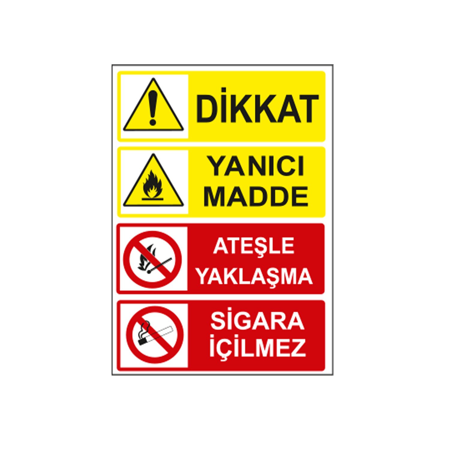 Dikkat Yanıcı Madde Talimat Levhası