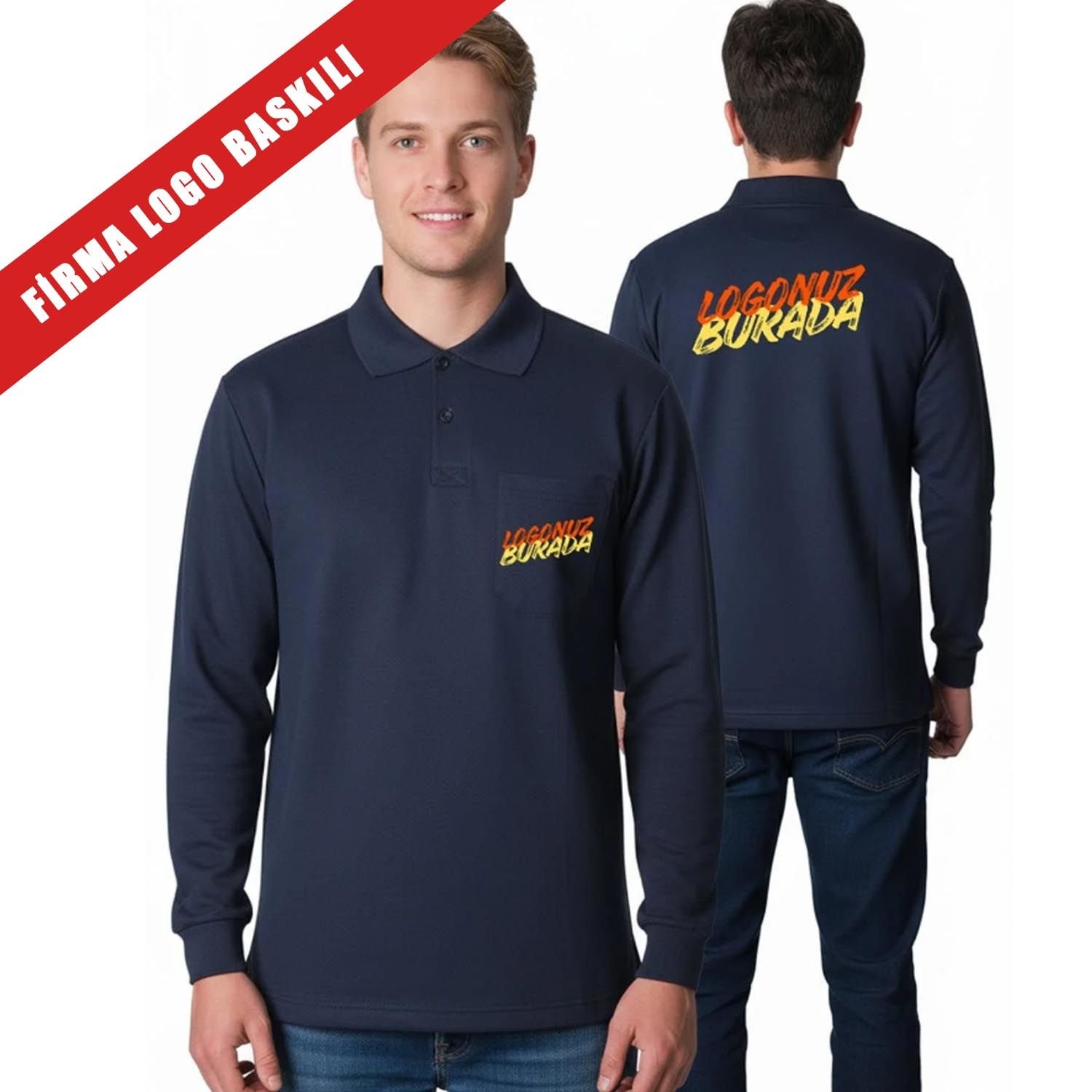 Polo Yaka Sweatshirt [Logo Baskılı] 25 Adet