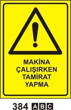 Makina Çalışırken Tamirat Yapma 25x35 cm PVC (Plastik) 0,50 mm