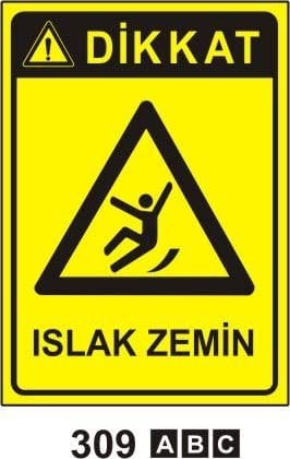 Islak Zemin Levhası 50x70 cm Sticker (Yapışkanlı Etiket)
