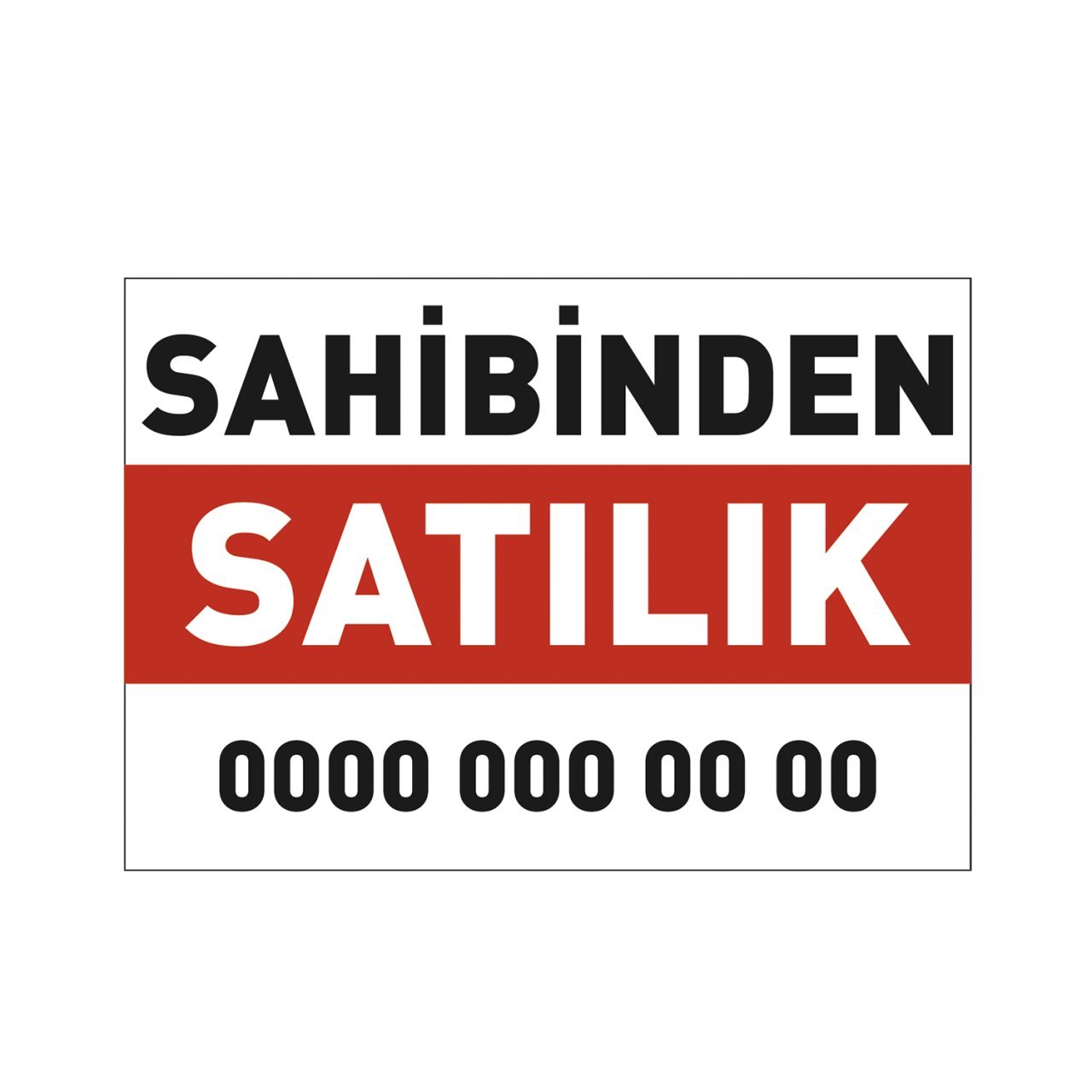 Sahibinden Kiralık/Satılık Branda Afiş 50x70cm - Satılık Yazılı - BEYAZ