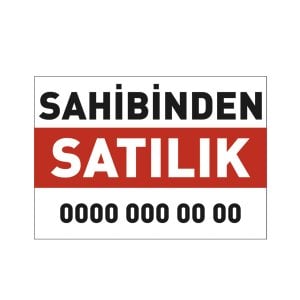 Sahibinden Kiralık/Satılık Branda Afiş 50x70cm - Satılık Yazılı - BEYAZ
