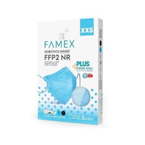 Famex FFP2 N95 Erkek/Kız XSS Çocuk Maskesi 5'li