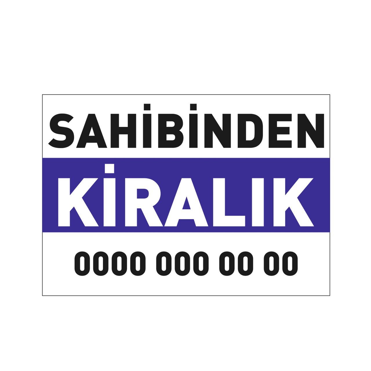 Sahibinden Kiralık/Satılık Branda Afiş 70x100cm - Kiralık Yazılı - BEYAZ