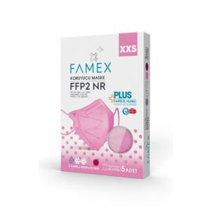 Famex FFP2 N95 Erkek/Kız XSS Çocuk Maskesi 5'li