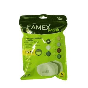 Famex FFP2 NR Partikül Filtreli Maske 12'li Paket