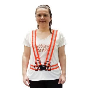 Reflektörlü Pratik İkaz Yeleği Turuncu (Düz Kumaş)