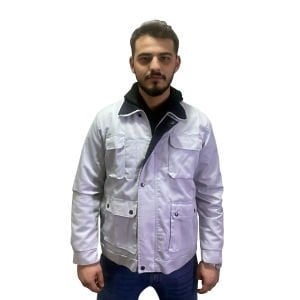 Buriş Harmandan Karışım Yönetici Montu (Beyaz Yaka)