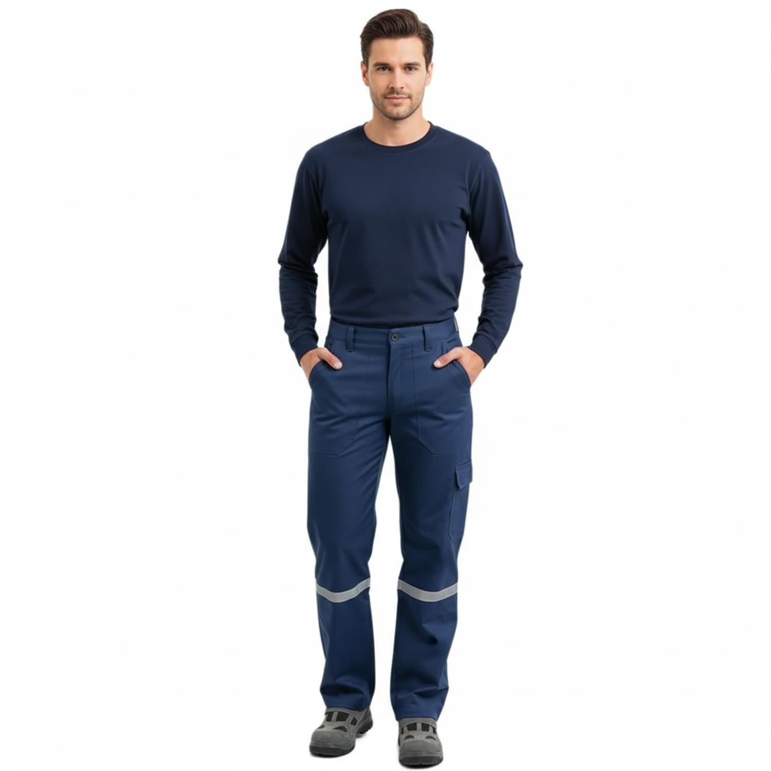 7/7 Gabardin Kışlık Lacivert İş Pantolonu