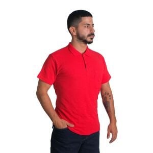 Polo Yaka Tişört Kırmızı Renk