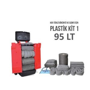 Plastik Kit 1 95 LT Yağ ve Kimyasal Emici Döküntü Seti