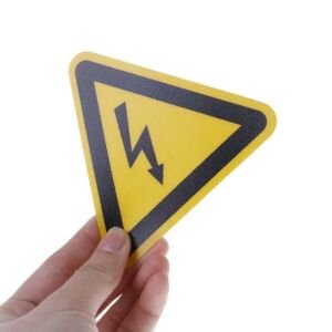Dikkat Elektrik Uyarı Sticker Etiket 10x10 cm (10'lu Paket)