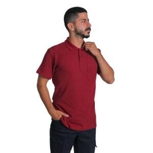 Polo Yaka Tişört Bordo Renk