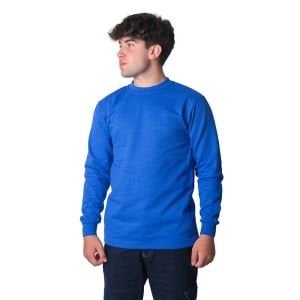 0 Yaka Sweatshirt 2 İplik Saks Mavi Renk
