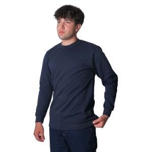 Buriş 0 Yaka 2 İplik Sweatshirt Lacivert