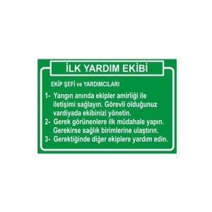 İlk Yardım Ekibi Levhası