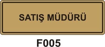 Satış Müdürü Levhası