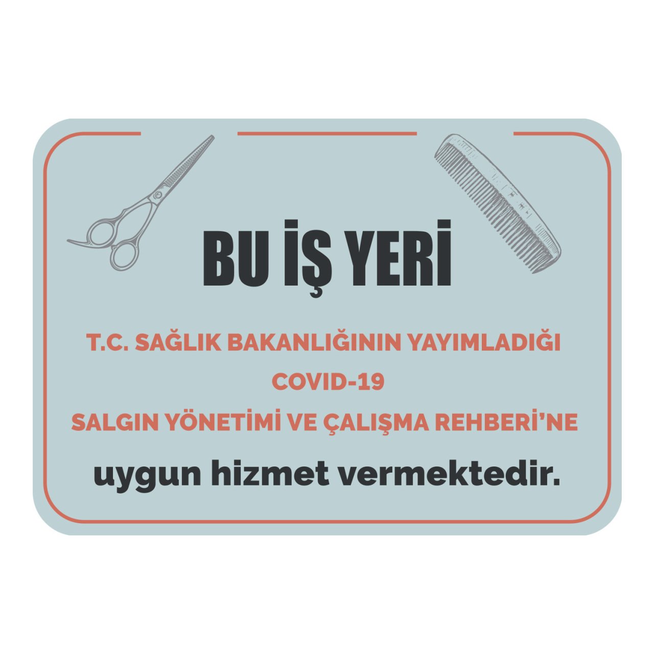 Berber Yönetmeliği Korona Virüs Uyarı Levhası