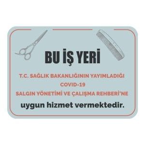 Berber Yönetmeliği Korona Virüs Uyarı Levhası