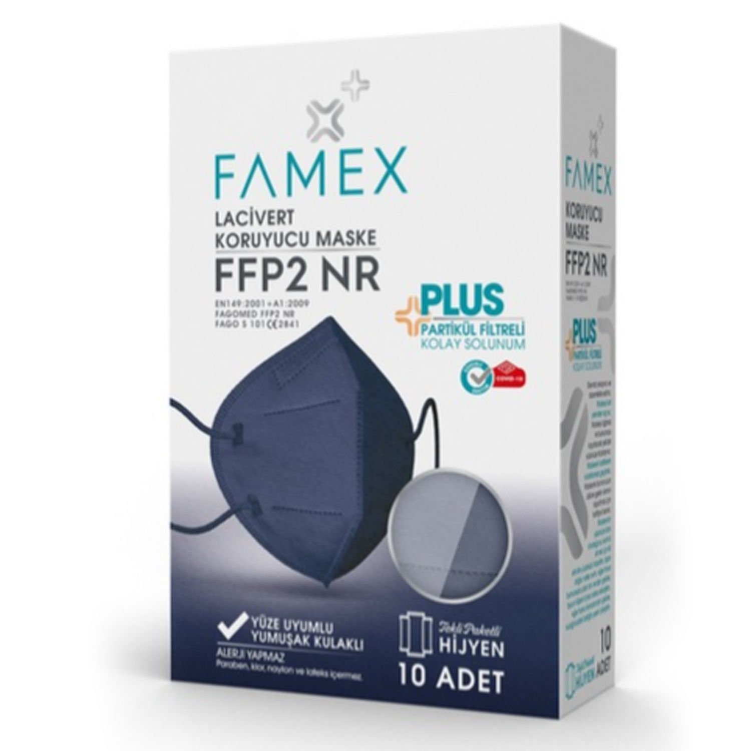 Famex N95 FFP2 Maske Lacivert 10'lu