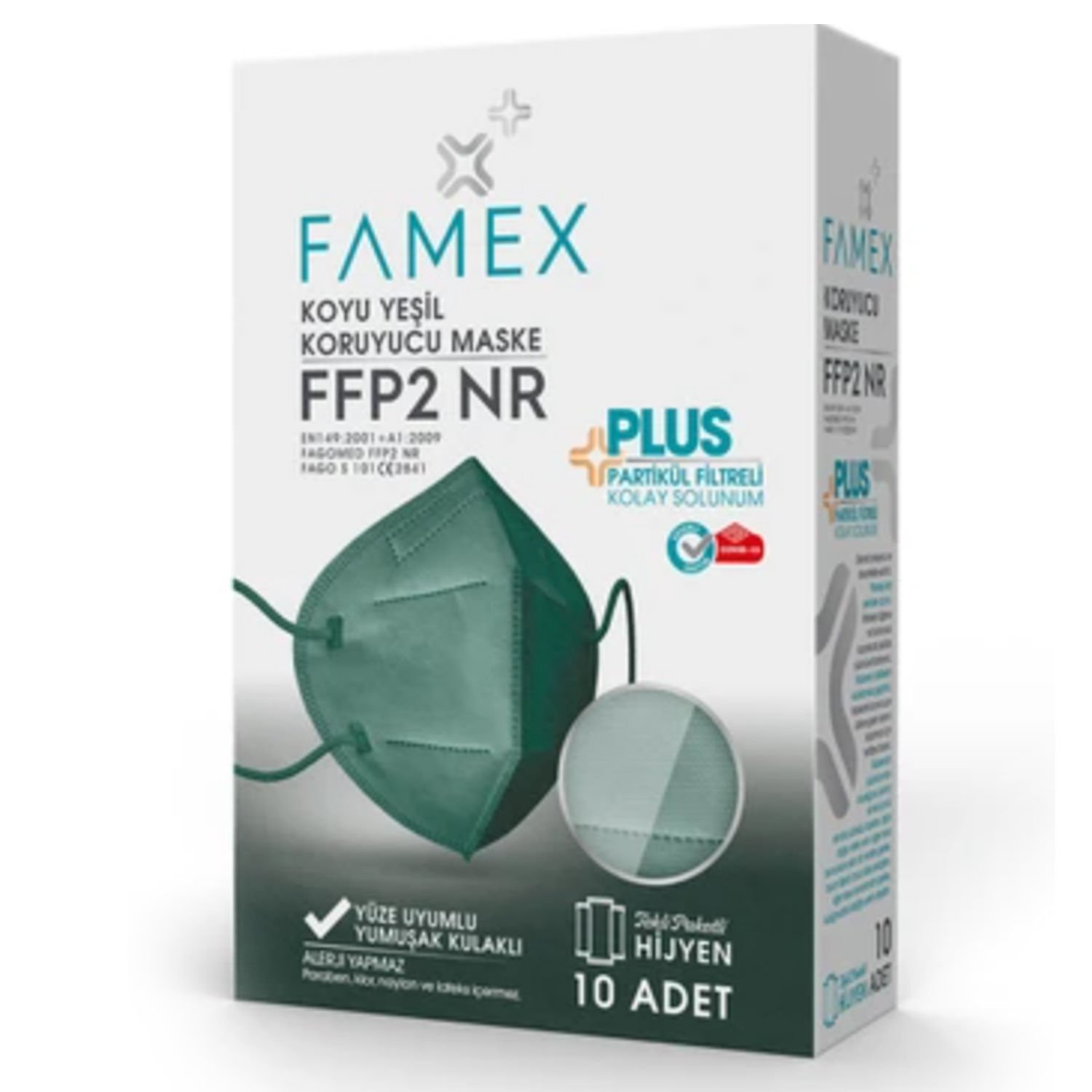 Famex N95 FFP2 Maske Yesil 10'lu