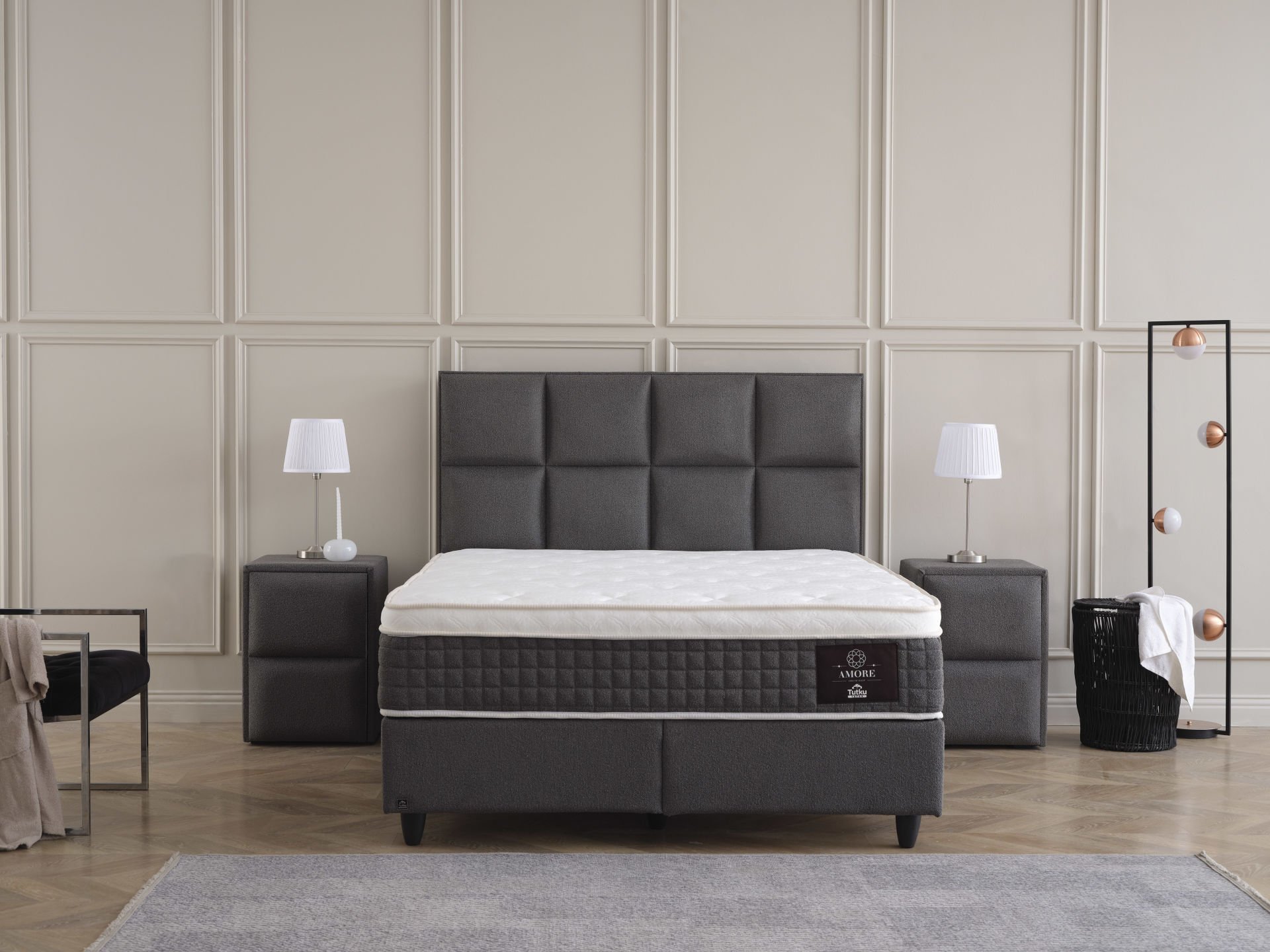 AMORE Kuş Tüyü Sünger Pocket Core Torba Yay Teknolojisi Yatak Seti