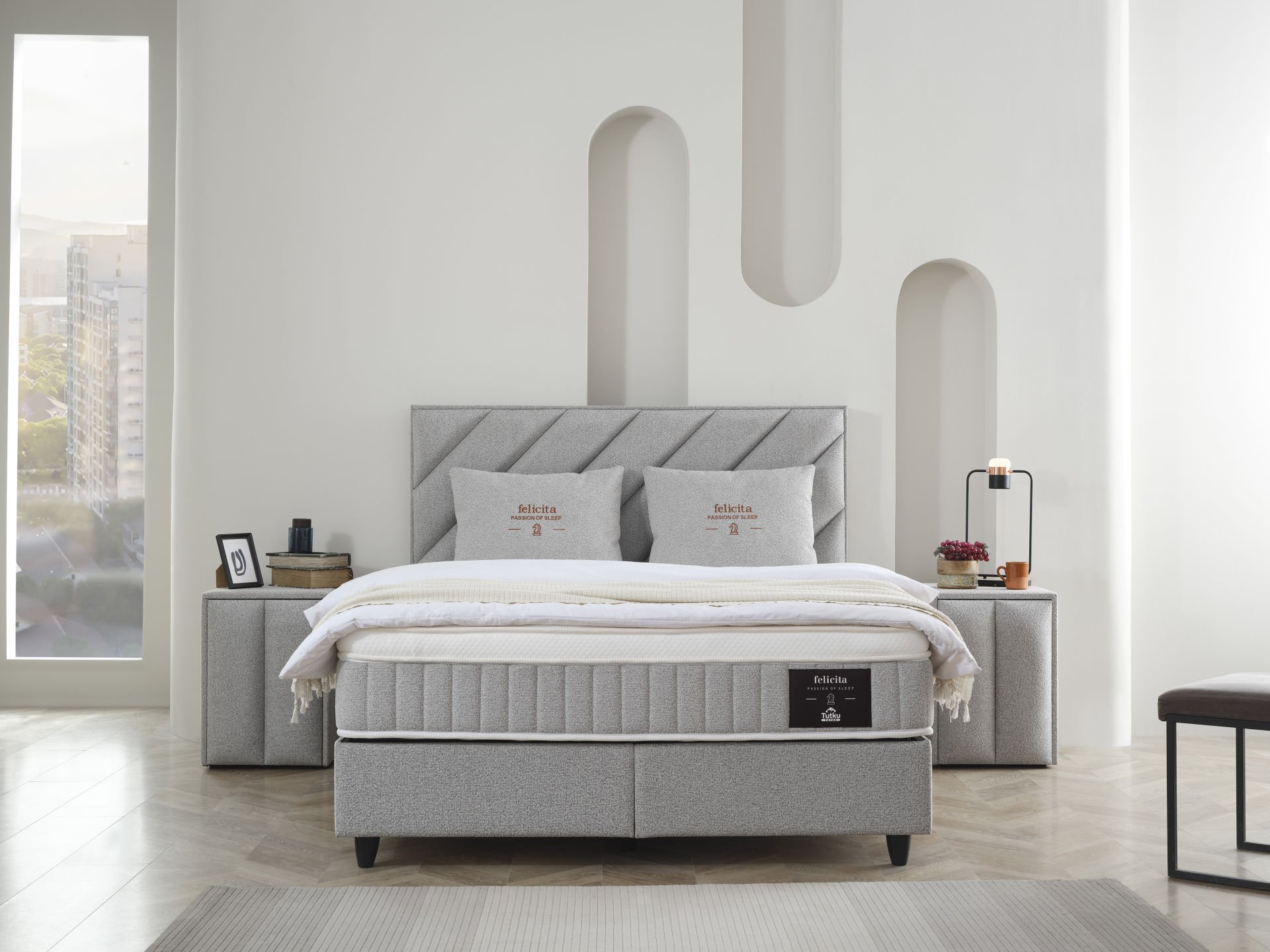 FELICITA Akıllı Torba Yay HDS Kuş Tüyü Sünger Dört Mevsim Yatak Seti