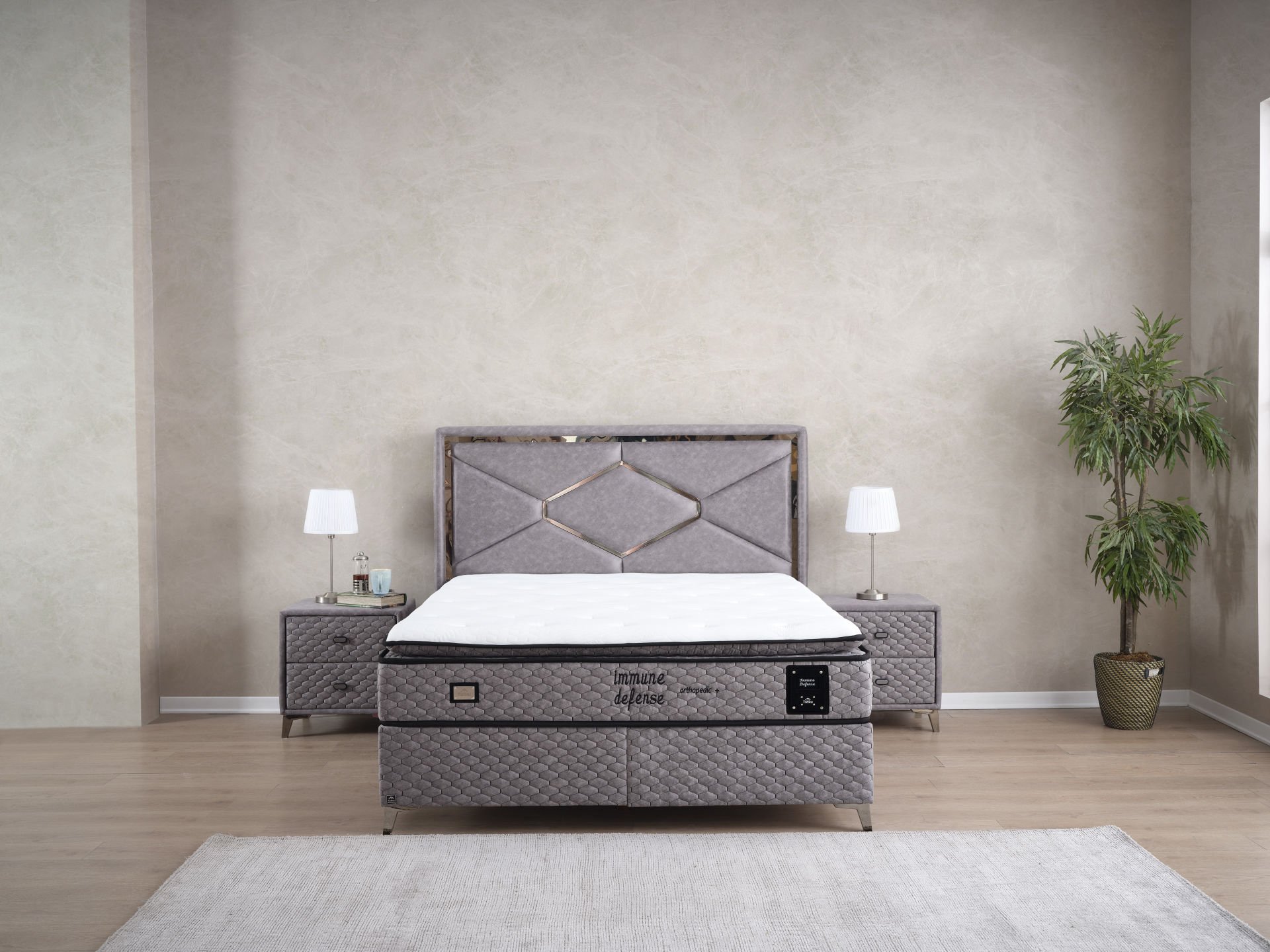 İmmune Defence Pedli 4 Mevsim Kuş Tüyü Sünger Torba Yaylı Yatak