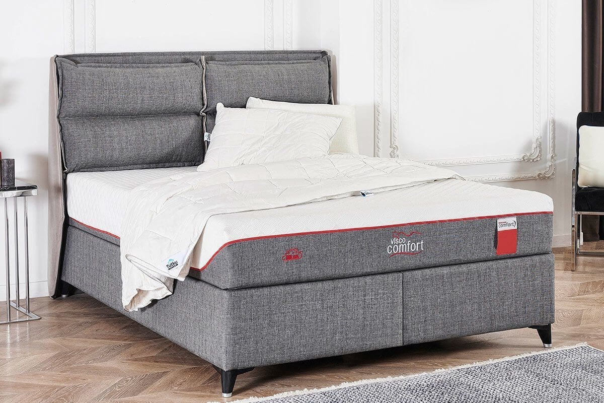 Visco Comfort Visco ve Kuş Tüyü Sünger Ortopedik Yıkanabilir Fermuarlı Kılıflı 4 Mevsim Yatak Seti