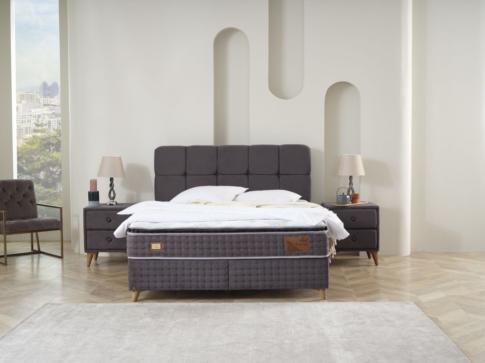 Begonya Pedli 4 Mevsim DSC Yay Ergonomik Yatak