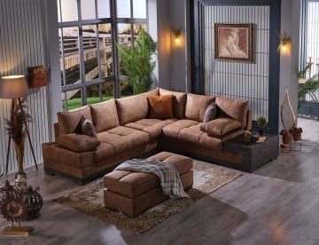 Luıza Köşe Takımı (Kahverengi)