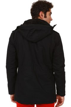 5610 Siyah Gabardin Parka Mont