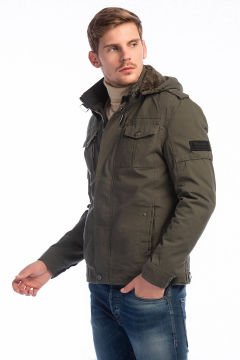 5611 Haki Gabardin Parka Mont