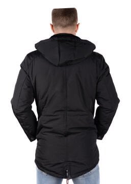 5614 Siyah Rüzgar Geçirmez Su İticili Parka Mont