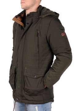 5614 Haki Rüzgar Geçirmez Su İticili Parka Mont