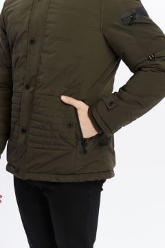 5618 Haki Rüzgar Geçirmez Su İticili Parka Mont