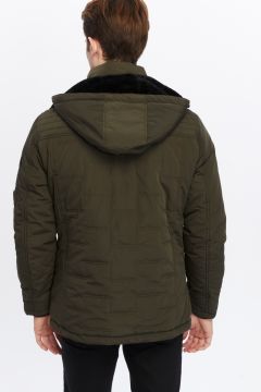 5618 Haki Rüzgar Geçirmez Su İticili Parka Mont