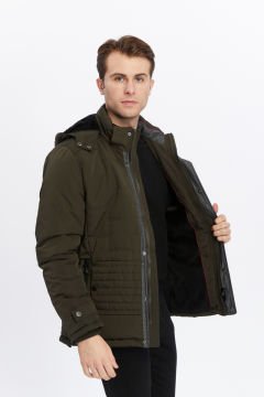 5618 Haki Rüzgar Geçirmez Su İticili Parka Mont