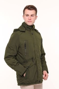 5613 Haki Rüzgar Geçirmez Su İticili Parka Mont