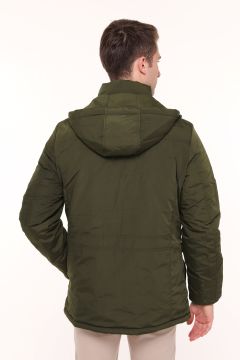 5613 Haki Rüzgar Geçirmez Su İticili Parka Mont