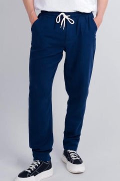 5110 Lacivert Müslin  Rahat Pantolon