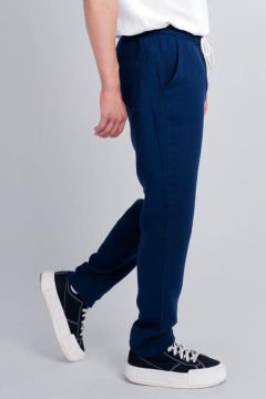 5110 Lacivert Müslin  Rahat Pantolon