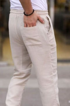5110 Bej Müslin Rahat Pantolon